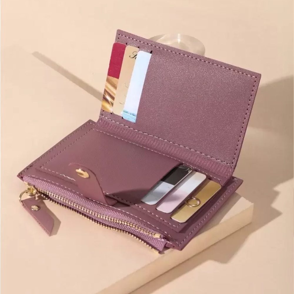 ⚠️Clearance❤️Solid Color Card Holder Red Violet Wallet - Picture 2 of 4